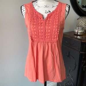 Talbots crocheted front Top-S